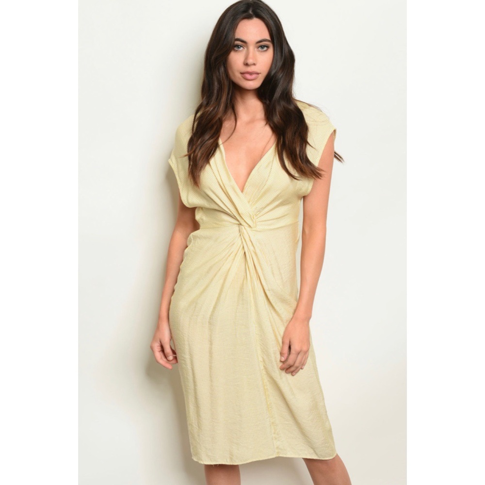 'Abigail' Mustard Striped Dress